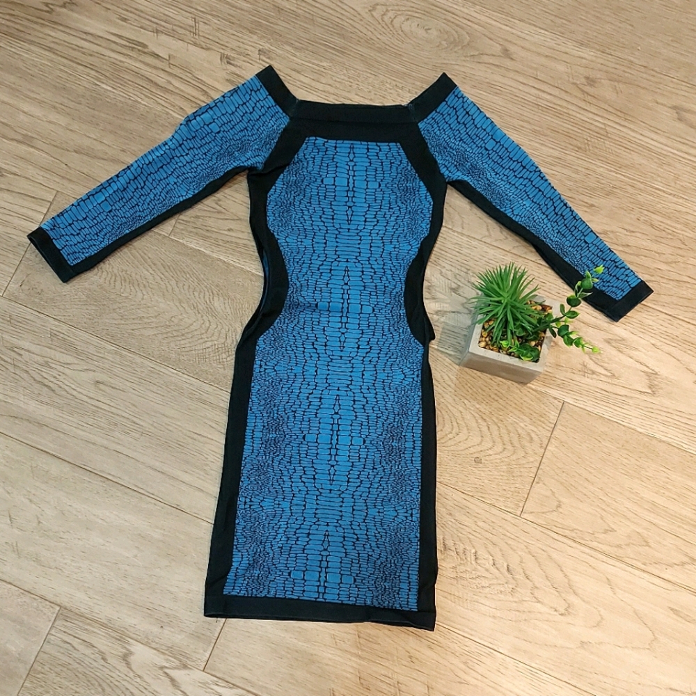 Bebe Blue Mini Bodycon Dress size S
